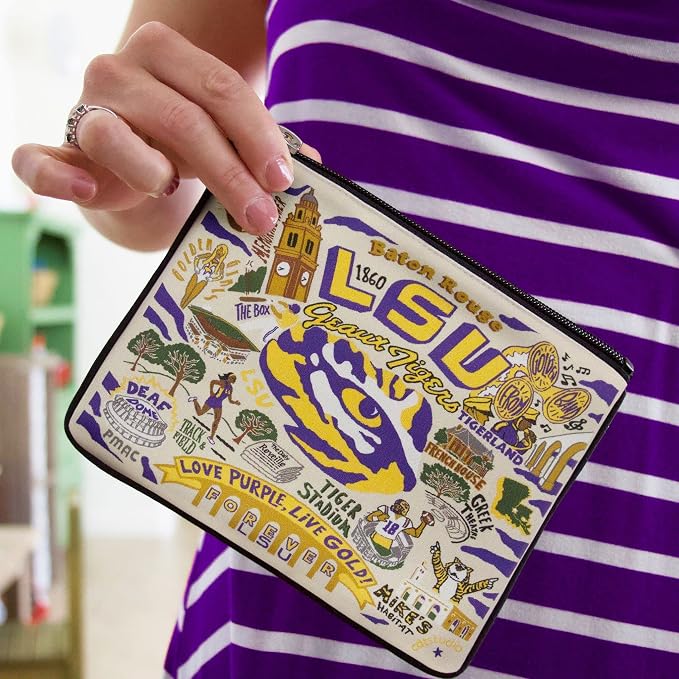 Catstudio Collegiate Zipper Pouch, Louisiana State University Travel Toiletry Bag, Ideal Gift for Alumni, Makeup Bag, Dog Treat Pouch, or Travel Purse - Image 3