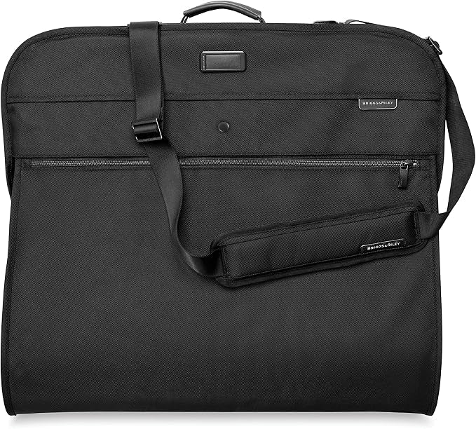 Briggs & Riley Classic Garment Bag for Hanging Clothes - Suit & Dress Travel Bag for Men & Women, Wrinkle Reducing Luggage for Shirts, Tuxedos, & Coats, Smooth Zipper - Baseline Collection, Black - Image 7