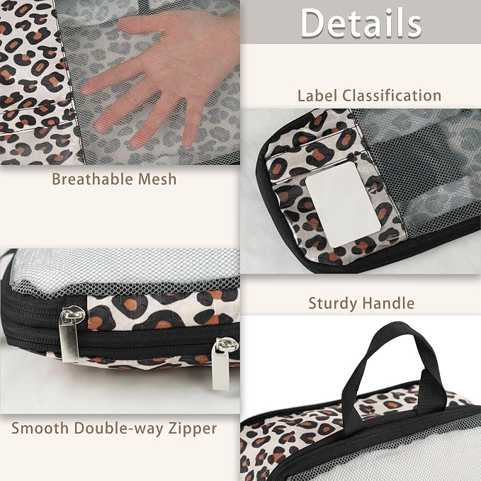 7 Pcs Compression Packing Cubes for Travel Luggage, Lightweight Suitcase Organizer Bags Set, Compression Packaging Cube for Travel Essentials, Packing Cubes for Carry on Suitcase - Image 4