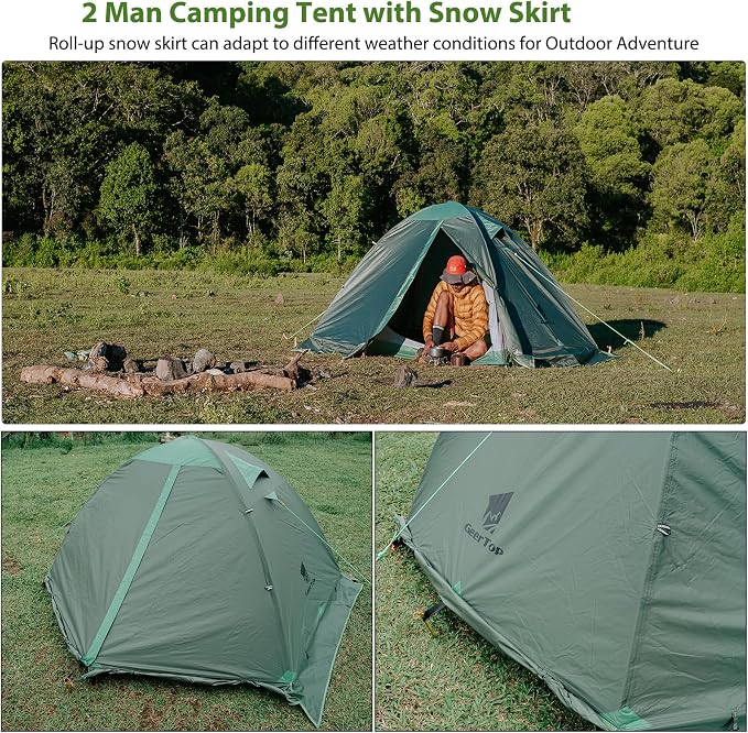 GEERTOP Ultralight 2 Person Backpacking Tent 4 Season Waterproof Camping Tent Double Layer Cold Weather Easy Set Up Tents for Family Camp, Hiking, Hunting Outdoor Mountaineering Travel - Image 4