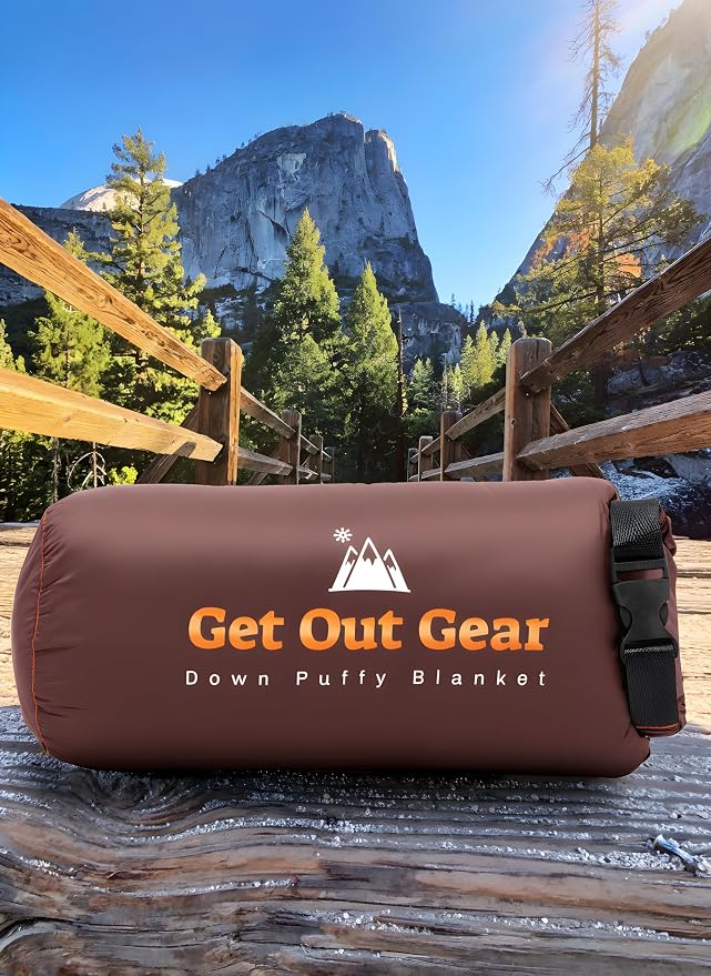 Get Out Gear Down Camping Blanket - Puffy, Packable, Lightweight and Warm | Ideal for Outdoors, Travel, Stadium, Festivals, Beach, Hammock | 650 Fill Power Water-Resistant Backpacking Quilt - Image 2