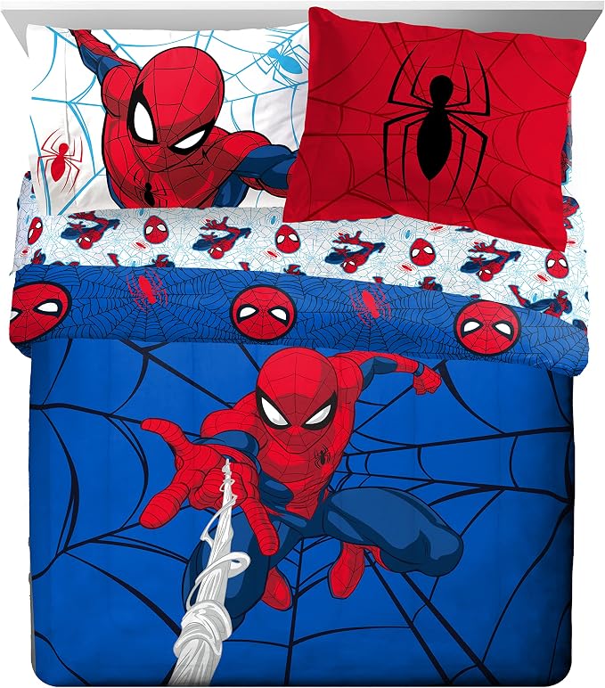 Marvel Spiderman 7 Pc Queen Bed in a Bag (Official Marvel Product) | Bed in a Bag, Comforter Sheets Shams Pillowcases, Official Brand, Soft Microfiber, Machine Washable, Boys Gift - Image 2