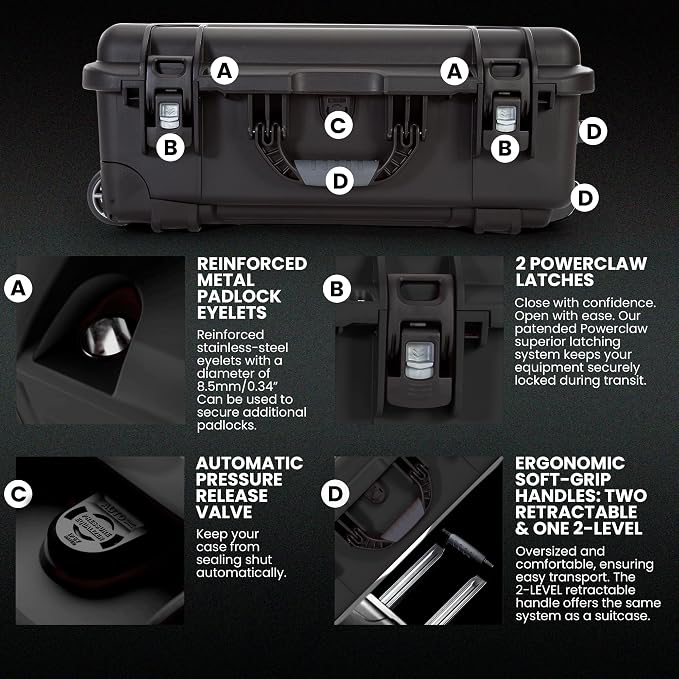 NANUK 935 Pro Photo Kit – Waterproof Travel Camera Hard Case with Padded Dividers and Wheels, 22” x 14” x 9” - Dustproof and Impact Resistant, Airline Carry-On Approved – Black | Includes Padded Divider and Lid Organizer, Nk-7 Resin Shell, Polyurethane... - Image 5