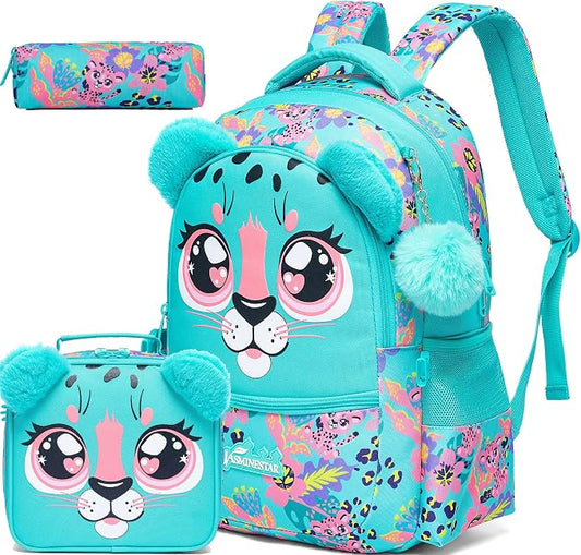Kids Backpacks for Girls School Bag Cute Girls Backpacks Ages 8-10 with Lunch Box Pencil Case Bookbag Set Travel Backpack for Preschool Kindergarten Elementary Students by MYHSBYO