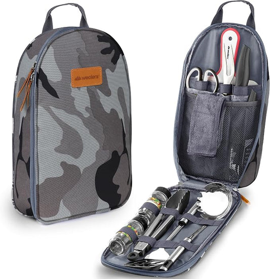 Wealers Camp Kitchen Cooking Utensil Set Travel Organizer Grill Accessories Portable Compact Gear for Backpacking BBQ Camping Hiking Travel Cookware Kit Water Resistant Case by Wealers