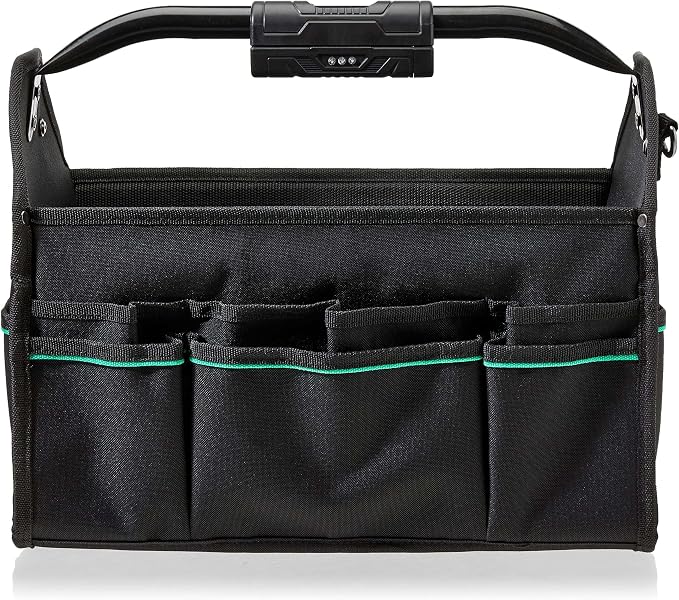 Amazon Basics Tool Bag Organizer with LED Light, 30 Pockets, Adjustable Shoulder Straps, Portable, Black - Image 3