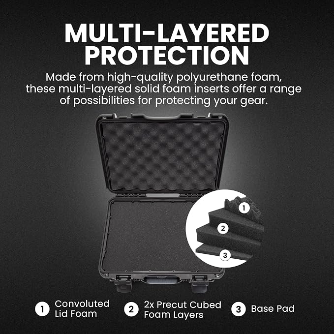 NANUK 920 Hard Case – Waterproof Travel Hard Case with Customizable Cubed Foam, 16.7” x 13.4” x 6.8”, Dustproof & Impact-Resistant, Airline Carry-On Approved – Black | IP67 Waterproof Nk-7 Resin Shell, Powerclaw Latches, Pick-and-Pluck Foam Included, 1... - Image 3