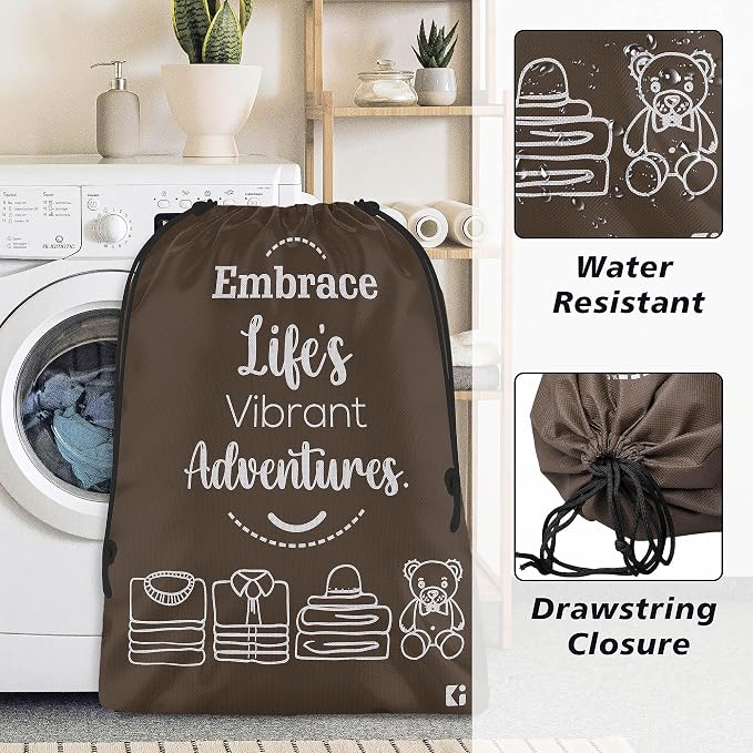 Kuber Industries Pack of 2 Cloth Storage Bag | Non-Woven Storage Organizer | Travel Pouches | Cloth Carrying Bag | Garments Cover for Laundry | Storage Organizer Bag for Clothing | Large | Brown - Image 5