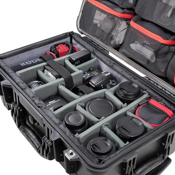 Eylar 22" Rolling Carry-On Travel Hard Camera Case with Adjustable Padded Divider & Lid Organizer, Waterproof, Shockproof For Equipment, Drones And Cameras, TSA Standard - Image 5