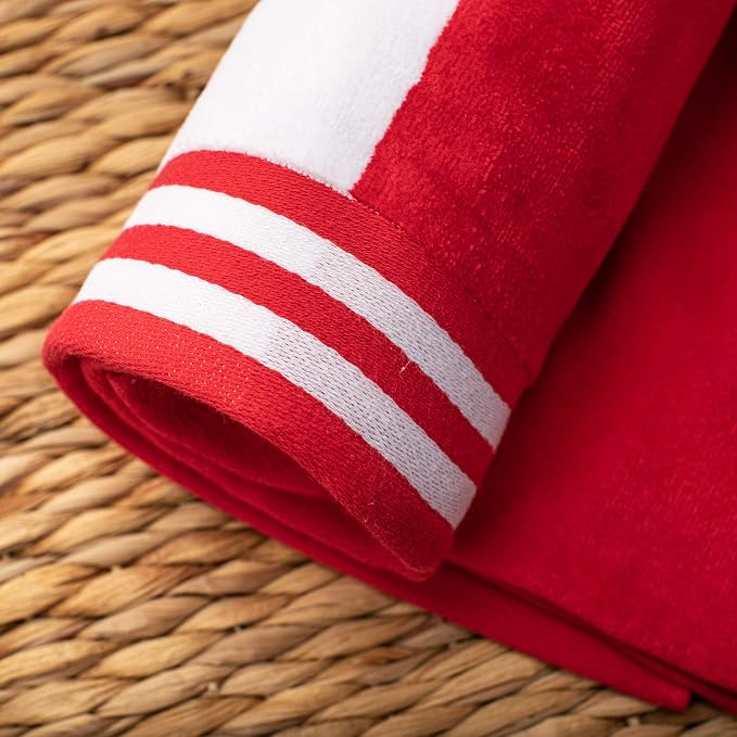 Superior Oversized Beach Towel, Red (Set of 2) - Image 3