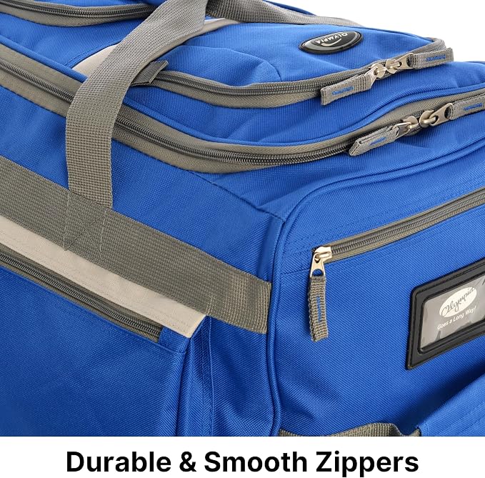 Olympia U.S.A. 29 inch Jumbo Size 8 Pockets Wheeled Rolling Duffel Bag Water Resistant Luggage Lightweight Travel Suitcase with Retractable Handle - Image 8