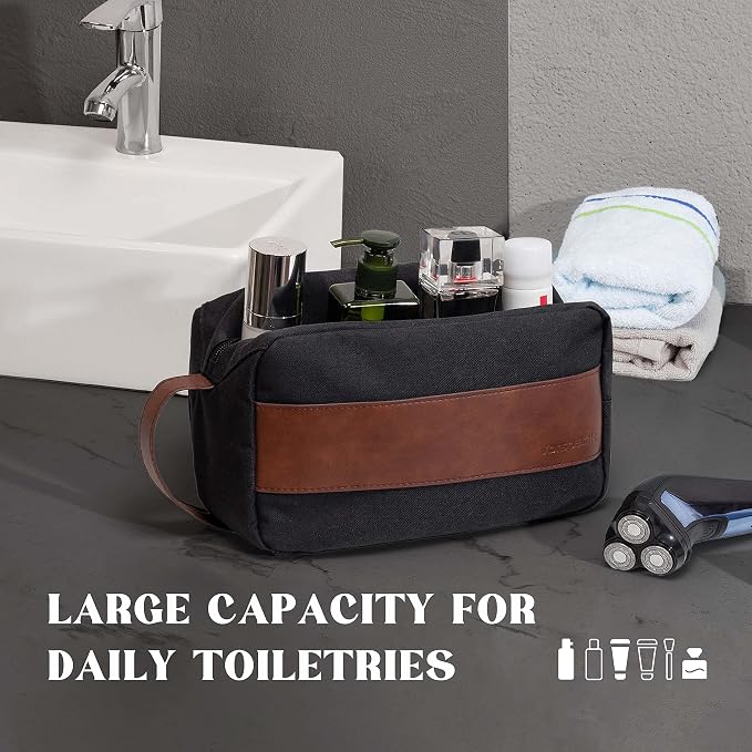 Vorspack Toiletry Bag for Men - Water Resistant Travel Bag for Toiletries, Accessories, Travel Essentials, Gifts - Black (Pack of 4) - Image 4