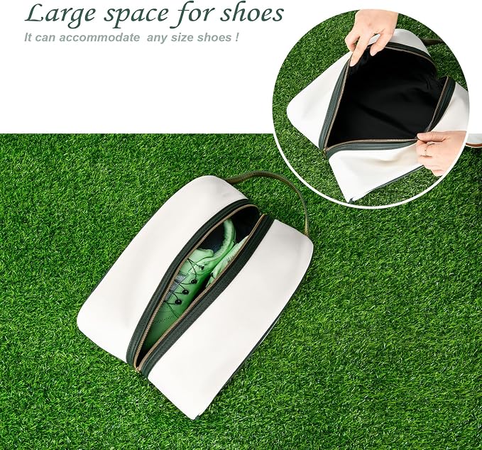 Classic golf shoe bag, Waterproof golf shoe bag for women men, Lightful Green travel shoe bag shoe storage bag. - Image 4