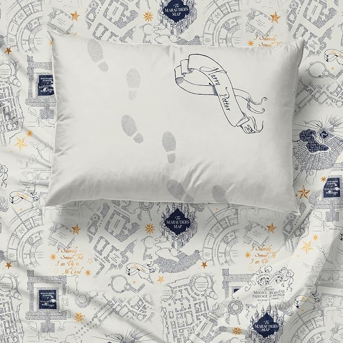 Jay Franco Kids Sheet Set with Fitted, Flat Sheets & Pillow Cover - Ultra-Soft Bedding with Pillowcase for Room Decor, Beige - Harry Potter, 3 Piece Twin - Image 7