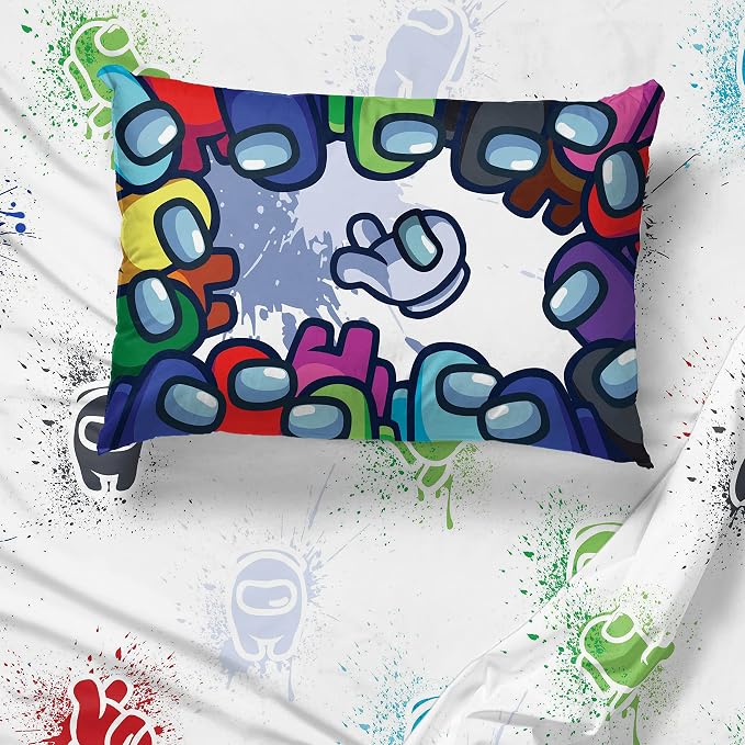 Among Us Queen Comforter Set 5 Piece Kids Video Game Bedding, Multi | Bed in a Bag, Comforter Sheets Pillowcases, Official Product, Soft Microfiber, Machine Washable, Easy Care, Kids Gift - Image 5