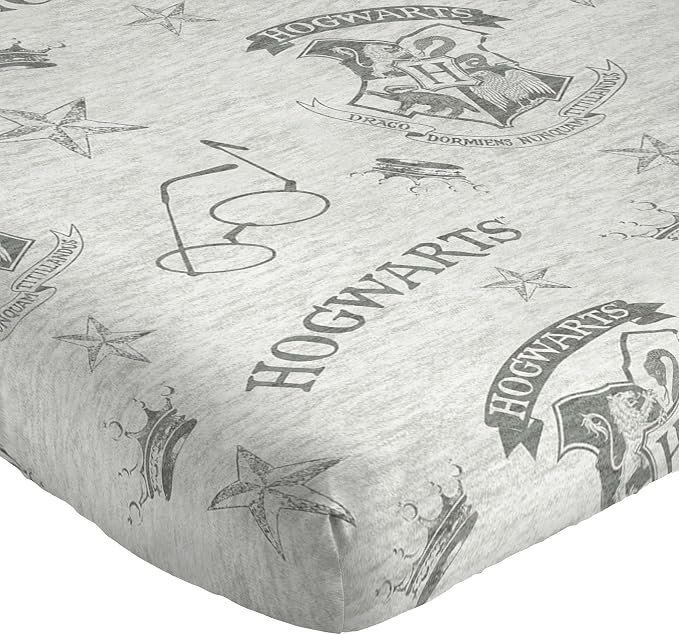 Jay Franco Kids Sheet Set with Fitted, Flat Sheets & Pillow Cover - Ultra-Soft Bedding with Pillowcase for Room Decor, Gray - Harry Potter, 4 Piece Full - Image 2