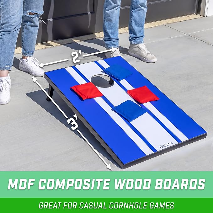 GoSports Portable Cornhole Sets, 8 Styles – Choose 4 x 2 ft or 3 x 2 ft - Boards Include 8 Bean Bags, Travel Case, and Game Rules - Image 2