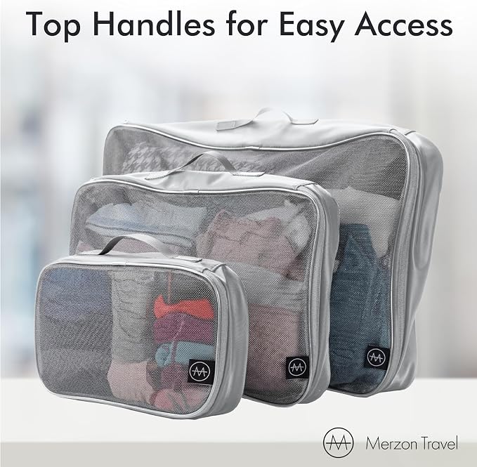 The Packus Cubus from 3 Piece Packing Cube Set with a 24 Liter Total Capacity Travel Luggage Organizer for Clothes Shoes and Accessories Made from Sturdy Nylon PC-511-SLV Silver. - Image 7