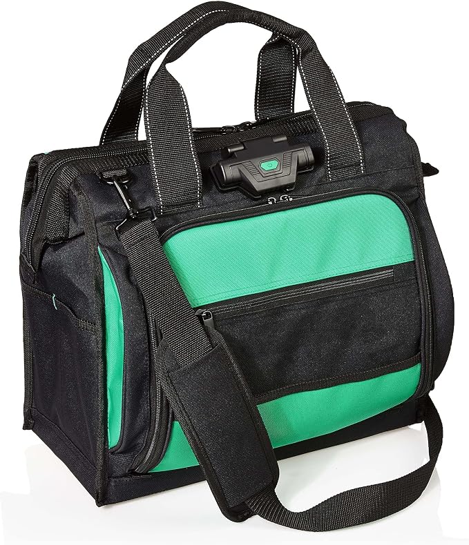 Amazon Basics Tool Sling Bag with Adjustable Padded Shoulder Strap, Sturdy Organized Storage, 40 Pockets, Black by AmazonBasics