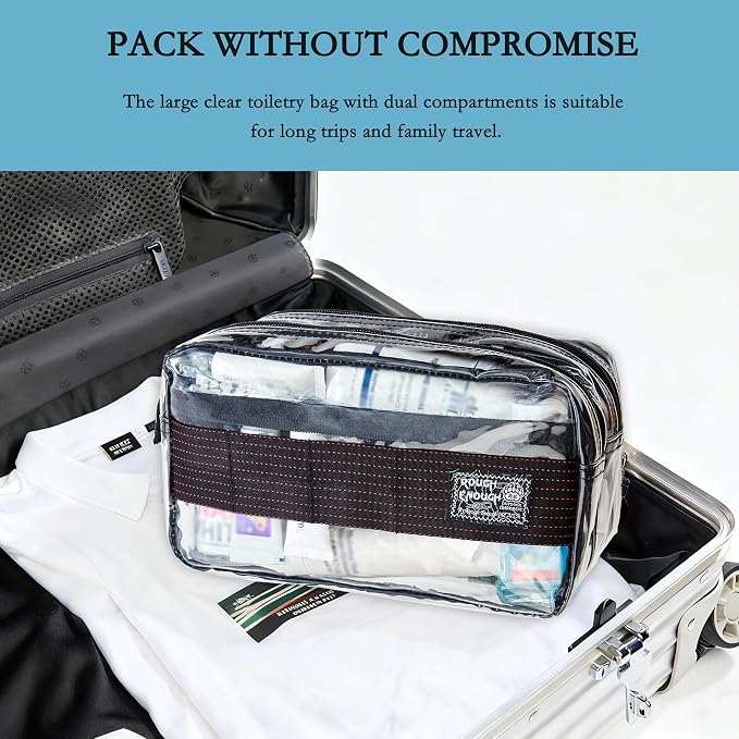 Rough Enough Clear Travel Toiletry Bag for Men Women Traveling Toiletries Essentials Shaving Hygiene Dopp Kit - Image 9