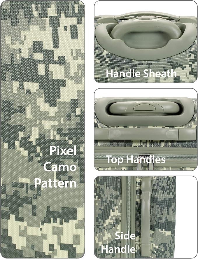 Rockland Safari Hardside Spinner Wheel Luggage, Carry-on 20", Acu Camo - Image 5