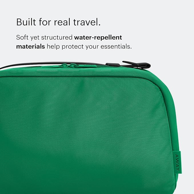 Away Amazon Exclusive Large Toiletry Bag - Water-Repellent Travel Toiletry Bag with Clamshell Opening, Interior Compartments, Exterior Zip Pocket - Palm Green - Image 5