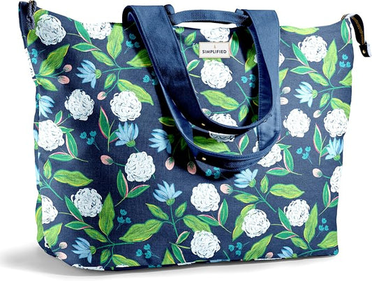Fit & Fresh XL Beach Tote Bag for Women – XL Travel Tote with Zipper & Pockets, Oversized Canvas Pool Bag, Weekender Carry-On by fitfresh