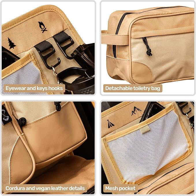 Living in a Bubble Seat back Organizer – Magnetic Toiletry and Cooler Pouch, Cordura Car Backseat Storage with Device Holder & Hooks, Multi-Compartment Utility Bag for Campervans & Family Travel - Image 7