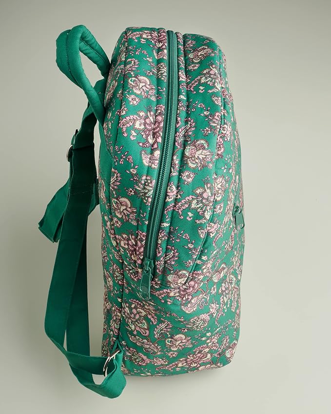 Maison d' Hermine Backpack for Women Men Cotton Shoulder Multipurpose Rucksack with Small Pouch Lightweight Multi Pocket Bag for Travel Work Beach Perfect for Spring Summer (Surya - Green) - Image 9