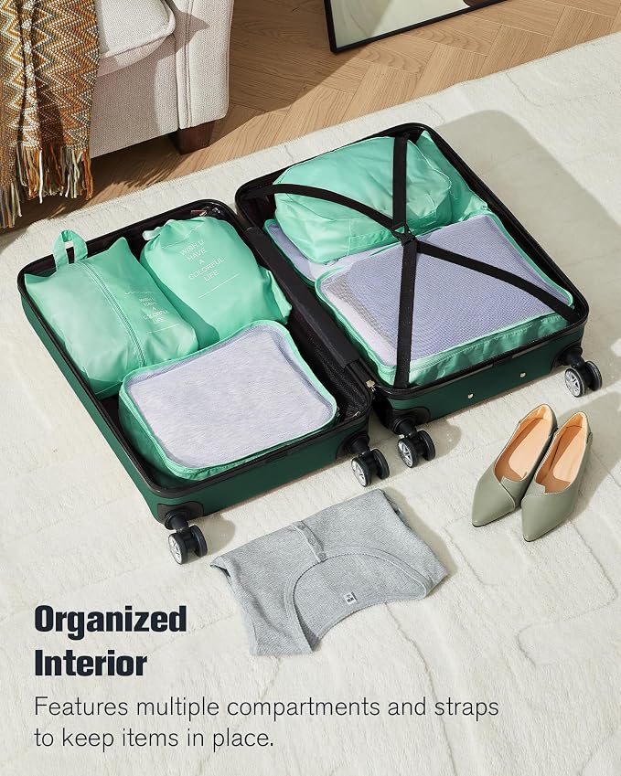 10 Piece Luggage Sets, 3 Piece Suitcase Set, 20 inch Carry on Luggage, 24 inch and 28 inch Checked Luggage with 7PC Packing Bags - Image 3