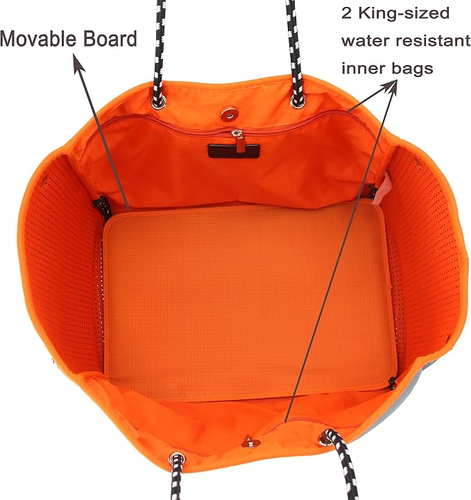 QOGiR Neoprene Multipurpose Beach Bag Tote with Inner Zipper Pocket … … … … - Image 5