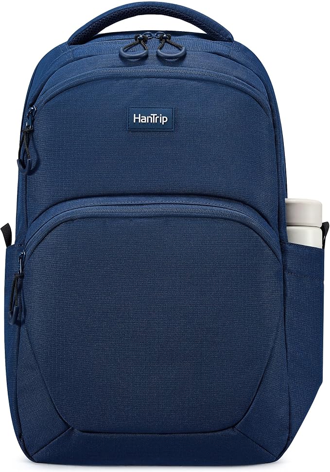 HanTrip Carry On Travel Backpack for Women Men, 30L Medium Work Backpack for Commuter College Water Resistant Bookbags, Navy Blue by HanTrip