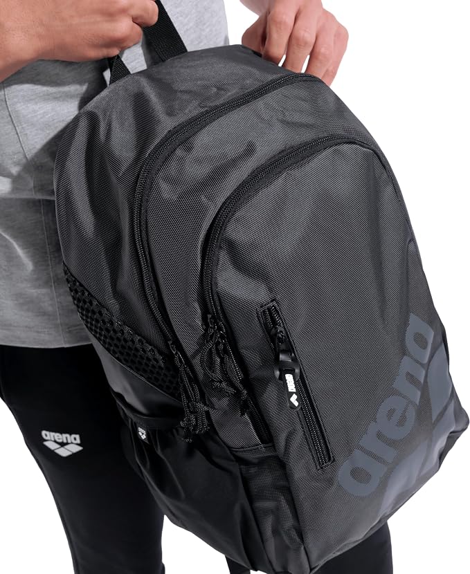 ARENA All Set Sports Swim Backpack Athletes Gym Rucksack Multisport Daypack Large Size Training Gear Equipment Bag for Teens Men Women, 30 Liters, Black - Image 5