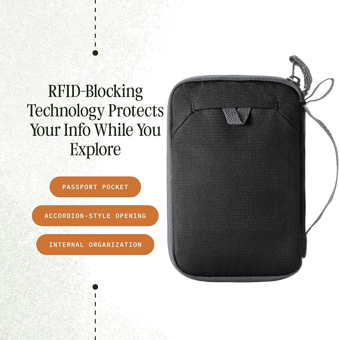 Eagle Creek Stash RFID Passport Wallet – Slim Travel Organizer with RFID Blocking – Secure Storage for Passport, Cards & Cash – Lightweight & Water-Resistant – Unisex – Black - Image 2