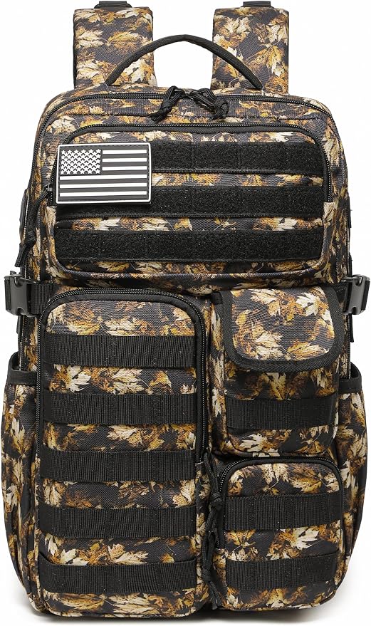Wotony Tactical Backpack - Military waterproof backpack with multiple pockets and tactical gear for the outdoors (Yellow Maple Leaf, 25L) - Image 2