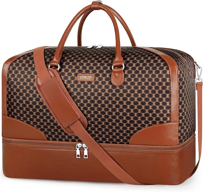 ITIEZY Weekender Overnight Bag for Women - Large Travel Duffel Bag with Shoe Compartment, Gym Duffel Bag Hospital Bag Carry On Tote Bags for Airplanes with Crossbody Bag Toiletry Bag 3Pcs Set by ITIEZY
