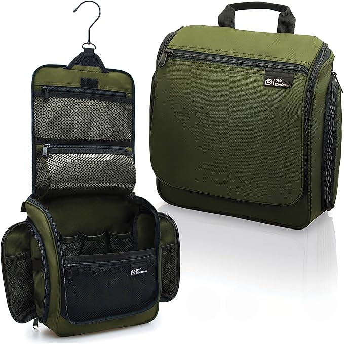 D&D Wanderlust D&D Hanging Travel Toiletry Bag for Men and Women – Cosmetics, Makeup and Toiletries Organizer Kit with 10 Compartments by DDDDWanderlust