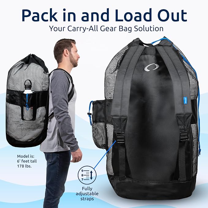 Oceanic Mesh Backpack Gear Bag - Image 3