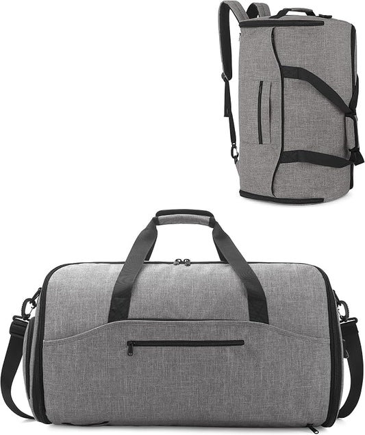 NPBAG Convertible Garment Duffle Bags for Travel - Carry on Garment Bag, Suit Bag for Men & Women, 3 in 1 Foldable Travel Duffle Backpack with Shoulder Strap (Woven Grey) by NPBAG