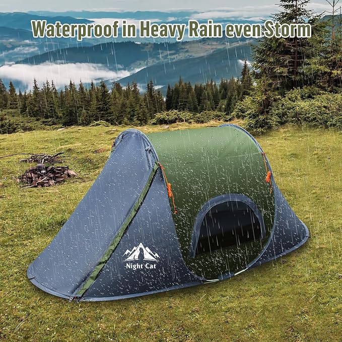 Night Cat Pop-up Camping Tent: 1 Person Tent Waterproof Instant Easy Setup Outdoor Tent - Image 5
