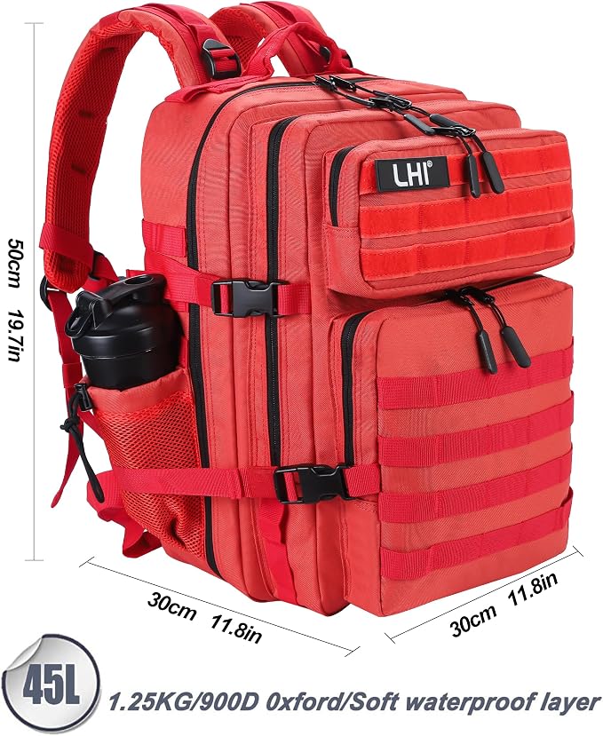 LHI Military Tactical Backpack for Men and Women 45L Army 3 Days Assault Pack Bag Large Rucksack with Molle System - Image 3