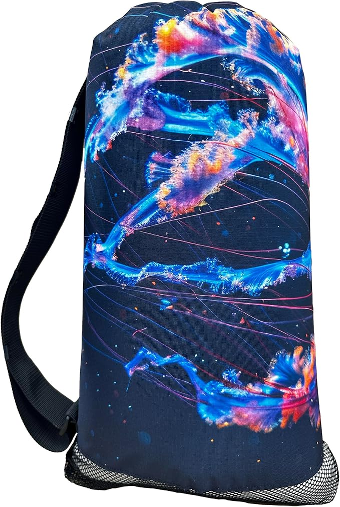 Walker Beach Mesh Net Travel Boat Bag for Snorkeling, Dive, and Swim Gear – USA Made, Nebula Jelly - Image 2