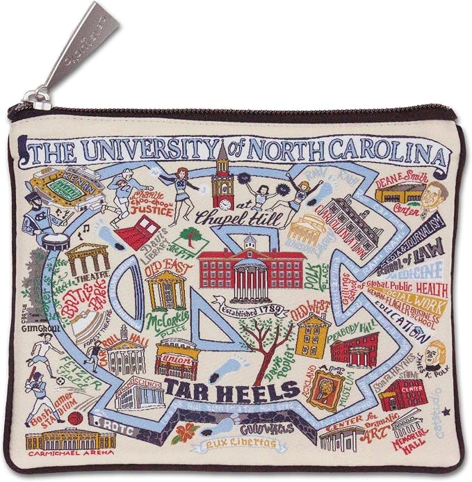 Catstudio Collegiate Zipper Pouch, University of North Carolina Travel Toiletry Bag, Ideal Gift for Alumni, Makeup Bag, Dog Treat Pouch, or Travel Purse by catstudio