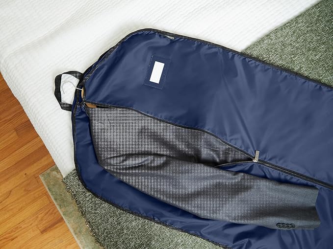 Covermates Deluxe Garment Bag Set for Closet Storage & Travel – Heavy Duty Hanging Suit & Dress Bags with ID Window, Accessory Pockets & Carrying Handles – Premium Wardrobe Protection, Blue - Image 8
