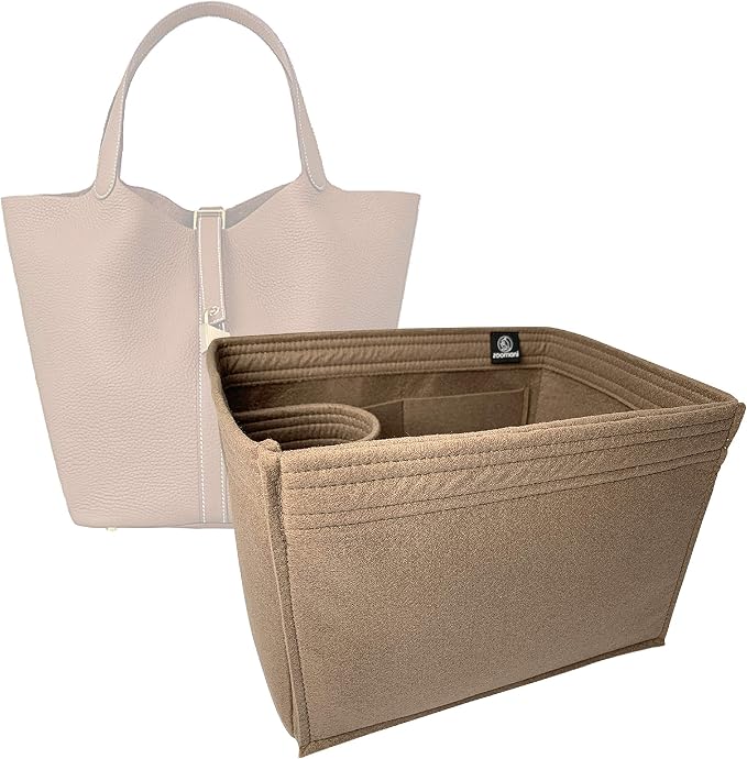 Zoomoni Premium Organizer for Birkin, Kelly, Picotin, Evelyn, Garden Party, Lindy, Herbag, Bolide, Toolbox, Victoria, Halzan, and More (Bag Liner,Organiser,Shaper,Insert) (Handmade/20 Colors) - Image 3