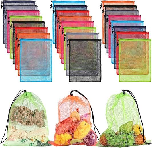 iMucci 13"X15.5" 24Pcs Mesh Laundry Drawstring Bag Nylon Drawstring Gym Bag with Cord Lock Closure by InnovativeDanceMovementsUniqueComfortableDancewearConfidentlgnitedreams
