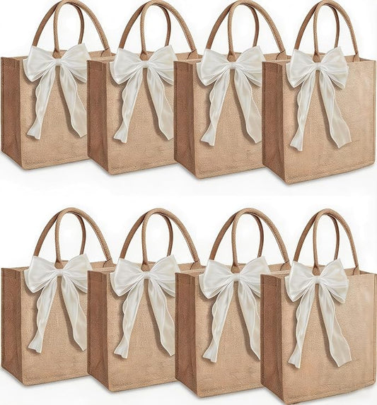 Large Burlap Tote Bags Set with Handles,Jute Tote Waterproof Reusable Bridesmaid by Unknown