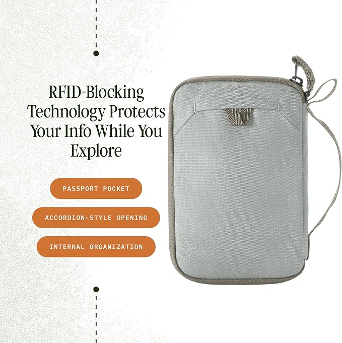 Eagle Creek Stash RFID Passport Wallet – Slim Travel Organizer with RFID Blocking – Secure Storage for Passport, Cards & Cash – Lightweight & Water-Resistant – Unisex – Storm Grey - Image 2