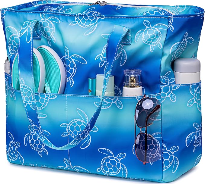 Bluboon Waterproof Beach Tote Pool Bags for Women Ladies Extra Large Carry On Bag With Wet Compartment for Weekender Travel - Image 9