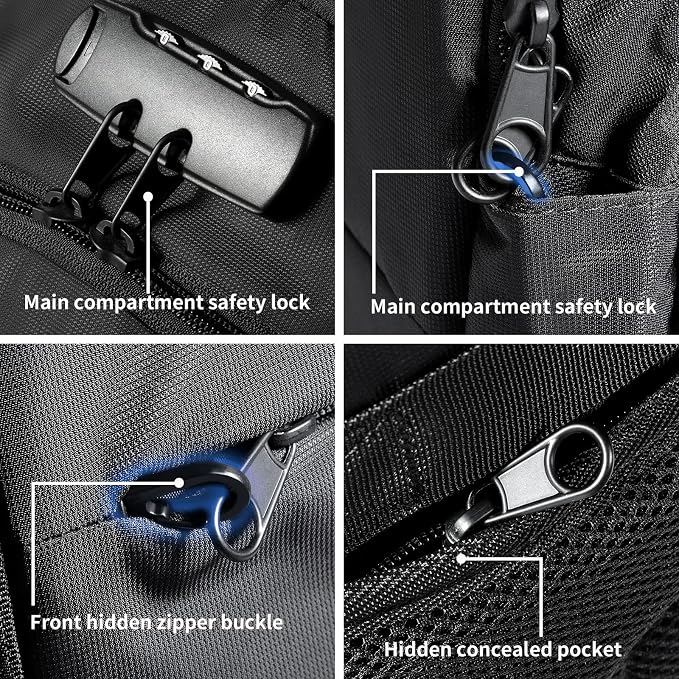 Tzowla 35 Liter Anti Theft Backpack with Tracker Tag,Giant Tumbler Holder Pocket and Lock,15.6 Inch Laptop Backpack - Image 5
